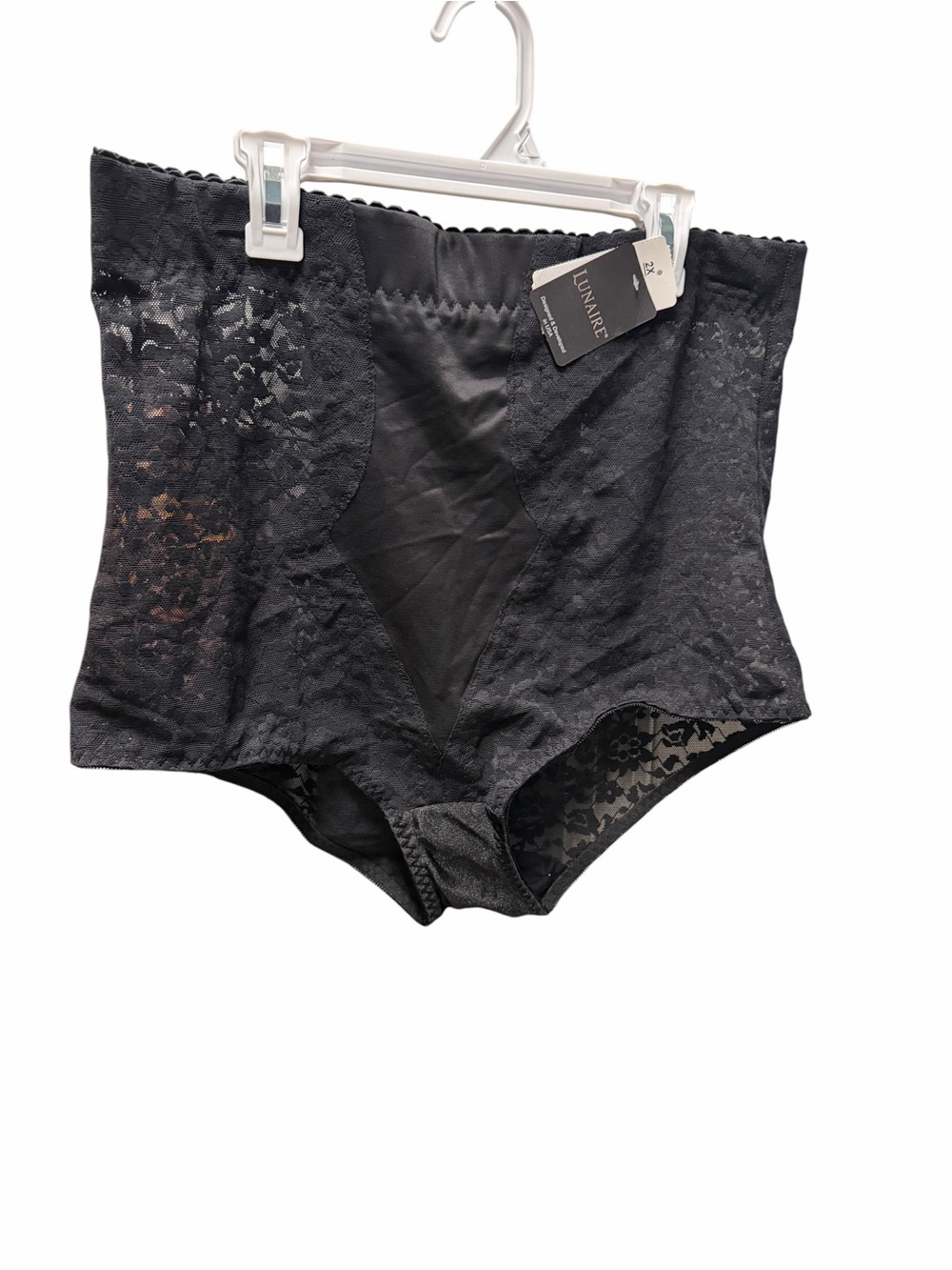 Lunaire Instant Shaping 469-K Women’s 2X Black High Waist Lace Shapewear NWT